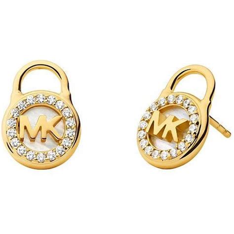 michael kors lock stud earrings|michael kors large hoop earrings.